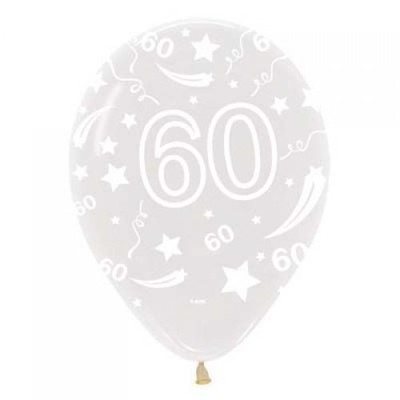 60 Clear AOP Latex Balloons Pk 10