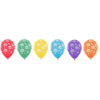 Mixed Colour Good Luck 30cm Latex Balloons 30cm (Pk 10)