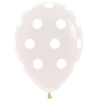 Crystal Clear with White Dots 30cm Latex Balloons Pk 10