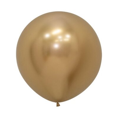 Gold Reflex Latex Balloons 60cm Pk 3