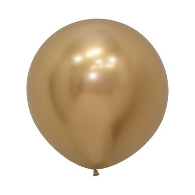 Gold Reflex Latex Balloons 60cm Pk 3