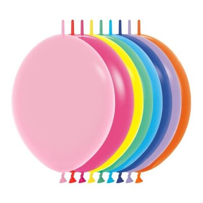 Link-O-Loon Fashion Mixed Colour Latex Linking Balloons 30cm Pk 50