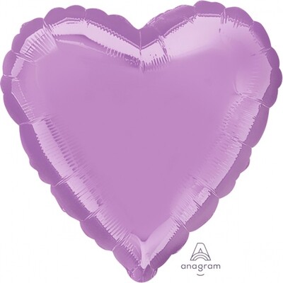 Metallic Lavender Lilac Heart 17in. Standard Foil Balloon Pk 1