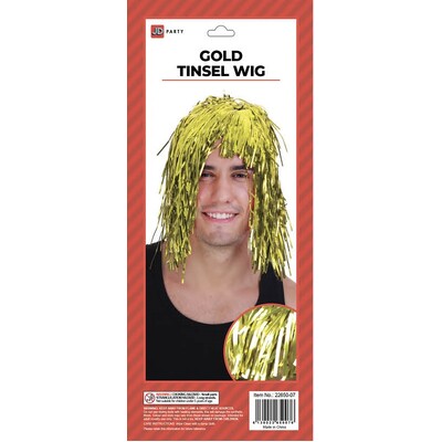 Gold Metallic Tinsel Wig