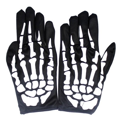 Skeleton Gloves Adult Halloween  Pk2 JD