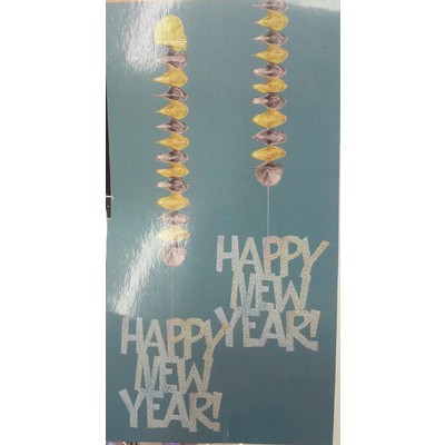 New Year Hanging Prismatic Foil Decoration (76.2cm) Pk2