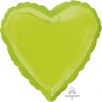 Kiwi Lime Green Heart 17in. Standard Foil Balloon Pk 1