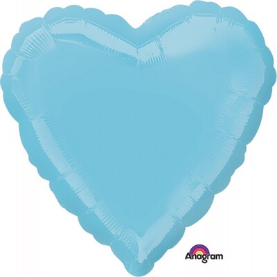 Metallic Caribbean Blue Heart 17in. Standard Foil Balloon Pk 1