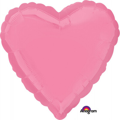 Metallic Bright Pink Heart 18in. Standard Foil Balloon Pk 1