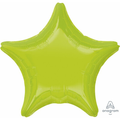 Metallic Kiwi Lime Green Star 19in. Standard Foil Balloon Pk 1