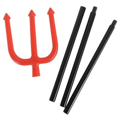 Devil Pitchfork Trident 115cm | Red Black Halloween Costume Prop 4 Piece