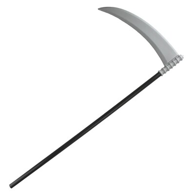 Grim Reaper Scythe 103cm | Grey Black Halloween Costume Prop 4 Piece