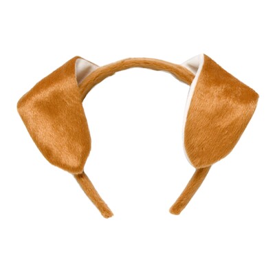 Dog Ears Headband | Light Brown Furry Animal Costume Ears