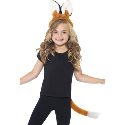 Fox Child Costume Set - Ears on Headband & Tail Pk 1