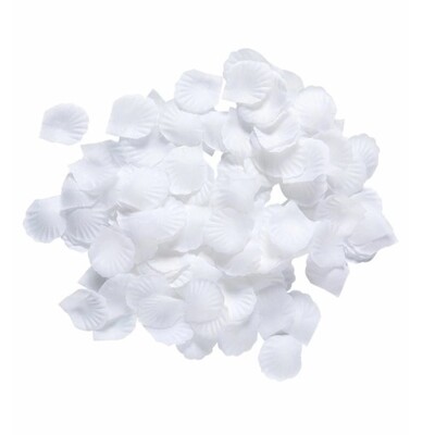 White Fabric Rose Petal Scatters Approx 150 Petals