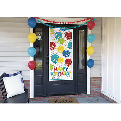 Happy Birthday Decorating Kit with Balloons Poster & Streamers