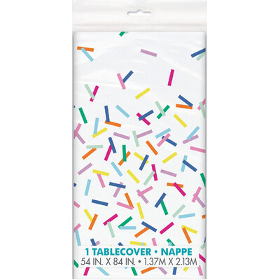 Colourful Spinkles Plastic Tablecover 1.37 x 2.13m