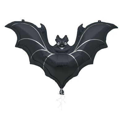 Black Halloween Bat Foil Supershape Balloon 81cm