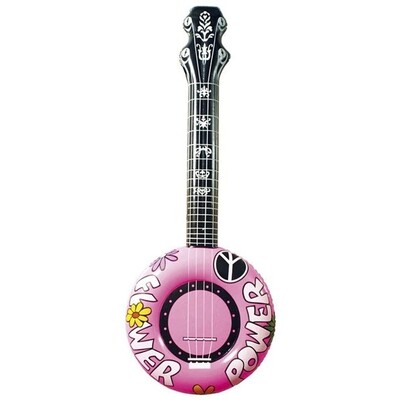 Inflatable Pink 1960s Flower Power Banjo