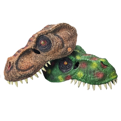 Green and Brown Dinosaur Eye Mask or Hat (Pk 2)