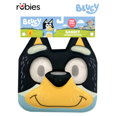 Bandit 3D Foam Mask – Bluey Kids & Adults Official Costume Accessory
