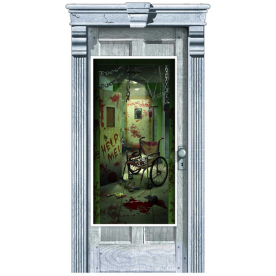 Halloween Asylum Corridor of Doors Doorway Decoration