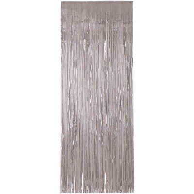 Metallic Silver Foil Tinsel Curtain (91 x 243cm)