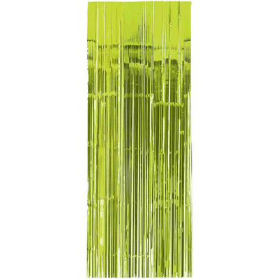 Metallic Kiwi Green Foil Tinsel Curtain (91 x 243cm)