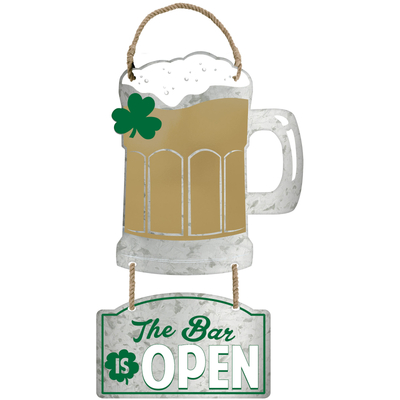 St Patricks Day Bar Open Hanging Sign (35x19cm)
