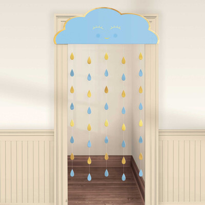 Blue & Gold Doorway Curtain Cloud Pk 1