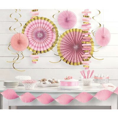 Assorted Pink & Gold Party Decorating Kit Pk 1