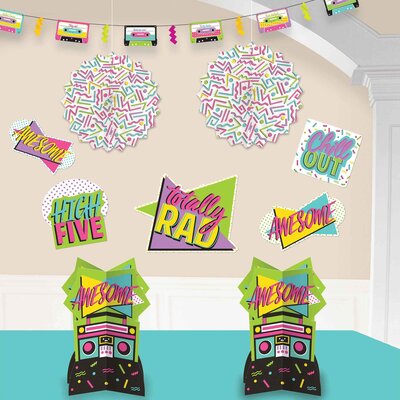 Awesome 80's Room Decorating Kit (10 Pieces)
