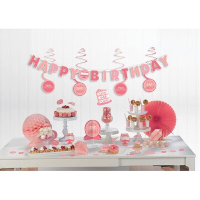 Pink Birthday Room Decorating Kit (17 Pieces)