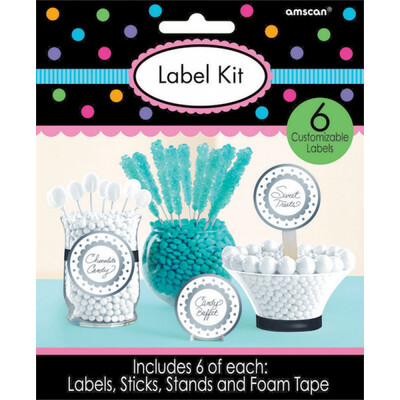 Silver Lolly Bar Labels Customisable Kit Pk 6 