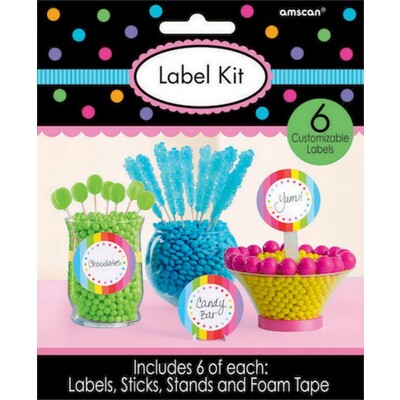 Rainbow Lolly Bar Labels Customisable Kit Pk 6 