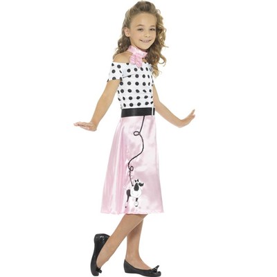 Child 50's Poodle Girl Costume (Medium, 7-9 Years)