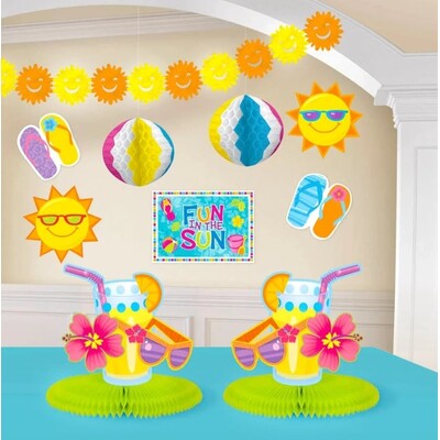 Fun In The Sun Beach Party Room Decorating Kit 10 Pieces