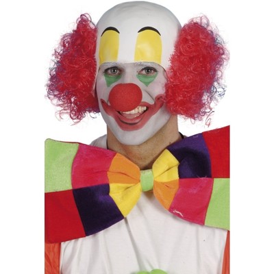 Rubber Clown Head Hat With Red Hair Pk 1