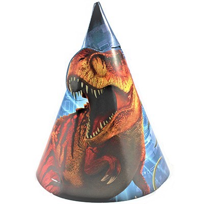 Jurassic World Dinosaur Party Hats Pk 8
