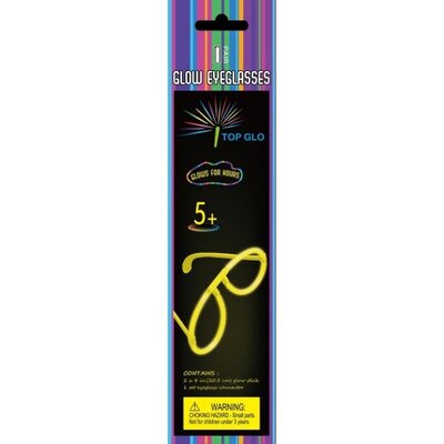 Glow Stick Eyeglasses Assorted Colours (Includes Glow Sticks & Connectors) Pk 1