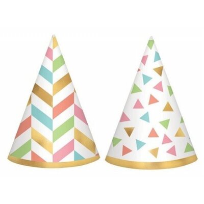 Mini Confetti Fun Party Cone Hats Pk 12