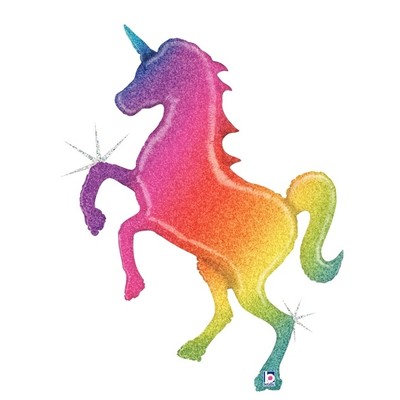 Holographic Unicorn 54in. Foil Supershape Balloon Pk 1