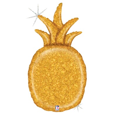 Gold Glittery Pineapple 35in. Foil Supershape Balloon Pk 1