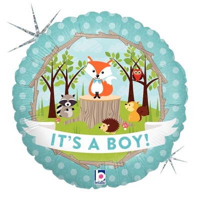 Baby Shower It's A Boy Woodland 18in. Foil Balloon Pk 1