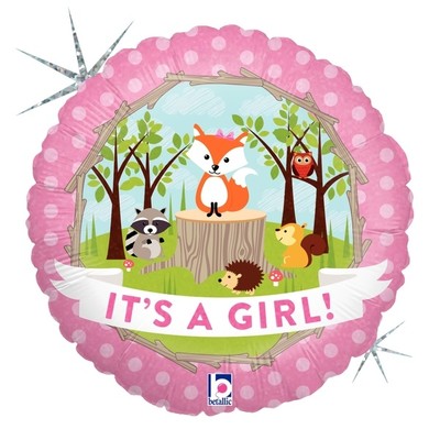 Baby Shower It's A Girl Woodland 18in. Foil Balloon Pk 1
