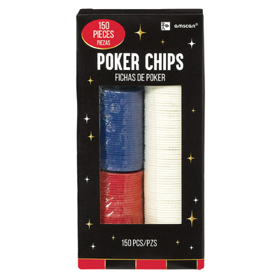 Casino Party Plastic Poker Chips (Pk 150)