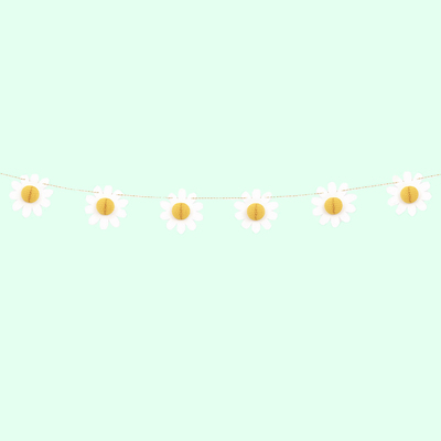 Daisies with 3D Honeycomb Centres Garland Decoration 1.82m