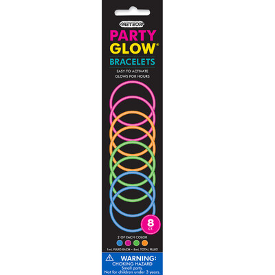Mixed Colour Glow Stick Bracelets (Pk 8)