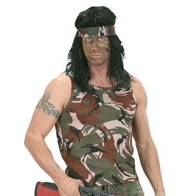 Adult Camouflage Singlet Tank Top XL Military Fancy Dress