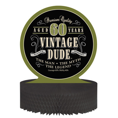 Vintage Dude 60 Honeycomb Centrepiece (22.8 x 29.8cm) Pk 1